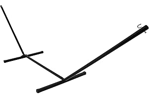Sunnydaze Double Hammock Stand for Outside - 350-Pound Capacity Indoor/Outdoor Hammock Frame - Black Powder-Coated Finish - 12-Foot