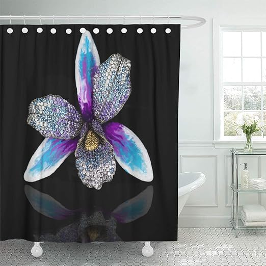Amazon Com Emvency Shower Curtain Black Diamonds Jewelry Best For
