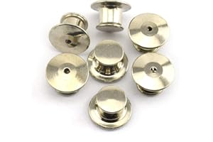 LQ Industrial 12PCS Metal Locking Pin Backs Clasp Bulk Pin Keepers for Name Tags Displaying Books Disney Pins Silver