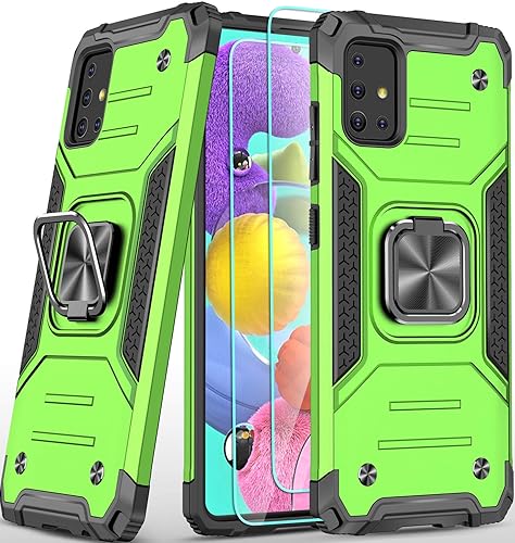 Amytor Designed for Samsung Galaxy A71 5G Case [2 x Tempered Glass