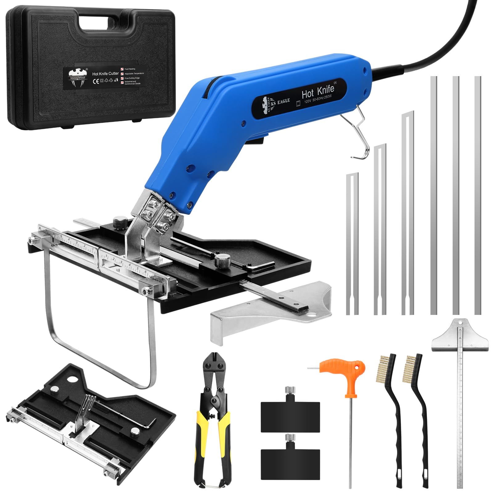 Photo 1 of 250W Hot Knife Foam Cutter Kit for Grooving/Sculpture Styrofoam Cutter Foam Electric Cutting Tool Adjustable Power Foam Cutter for EPP, EPS, XPS, EVA, Sponge, EPE, PU, Nylon(250w+slotting)