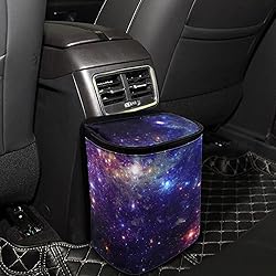 Renewold Car Trash Can with Zipper Lid, Galaxy