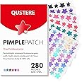 QUSTERE Pimple Patches for Face, Hydrocolloid Acne Patches, Cute Star Zit Covers for Face, Colorful Spot Stickers with Tea Tree, Salicylic Acid & Cica Oil| 3 Sizes (10mm, 12mm & 14mm) |280 Count