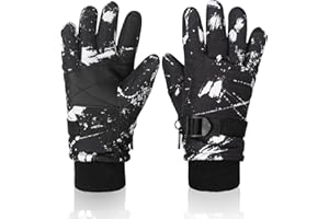 Nattork Youth Ski Ice Skating Gloves, Waterproof Winter Snowboard Gloves Warm Touchscreen for Big Kids Boys Girls Women Skiin