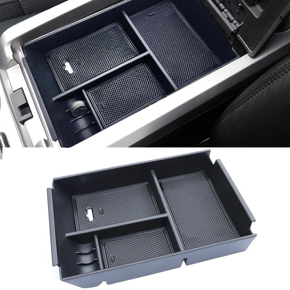Autou Black Center Console Armrest Storage Box Organizer Tray for Ford