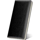 Nipichsha Womens Wallet, RFID Slim Wallets for Women, Thin Ladies Credit Card Holder Purse, Cute Leather Bifold Clutch Billfold with 11 Card Slots & ID Window, Black