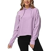 TIHEEN Women Cropped Hoodie,Athletic Lightweight Warm Sweatshirt Thumb Holes for Running Workout Hiking