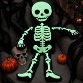 Simgoing Halloween Skeleton Plush, Glow in The Dark Skeleton Plush Pillow | Spooky Halloween Skeleton Toy Gifts for Kids Teens, Soft and Cute, 31.5
