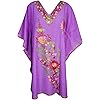 Womens Boho Kaftan Dress Handmade Embellished Purple Beach Caftan OneSize