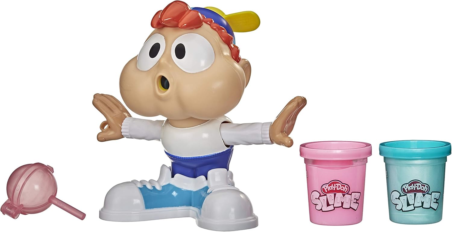 Play-Doh Slime Chewin' Charlie Slime Bubble Maker Toy for Children Aged 3 Years and Up with 2 Pots of Pink and Blue Slime Compound - Image 3
