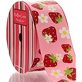 1.5" Strawberries Grosgrain Ribbon 5 Yards