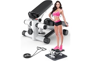 KitGody Mini Steppers for Exercise at Home, Stair Stepper 330 lb Capacity, Workout Stepper Machine for Exercise at Home, Step Machine with Resistance Bands