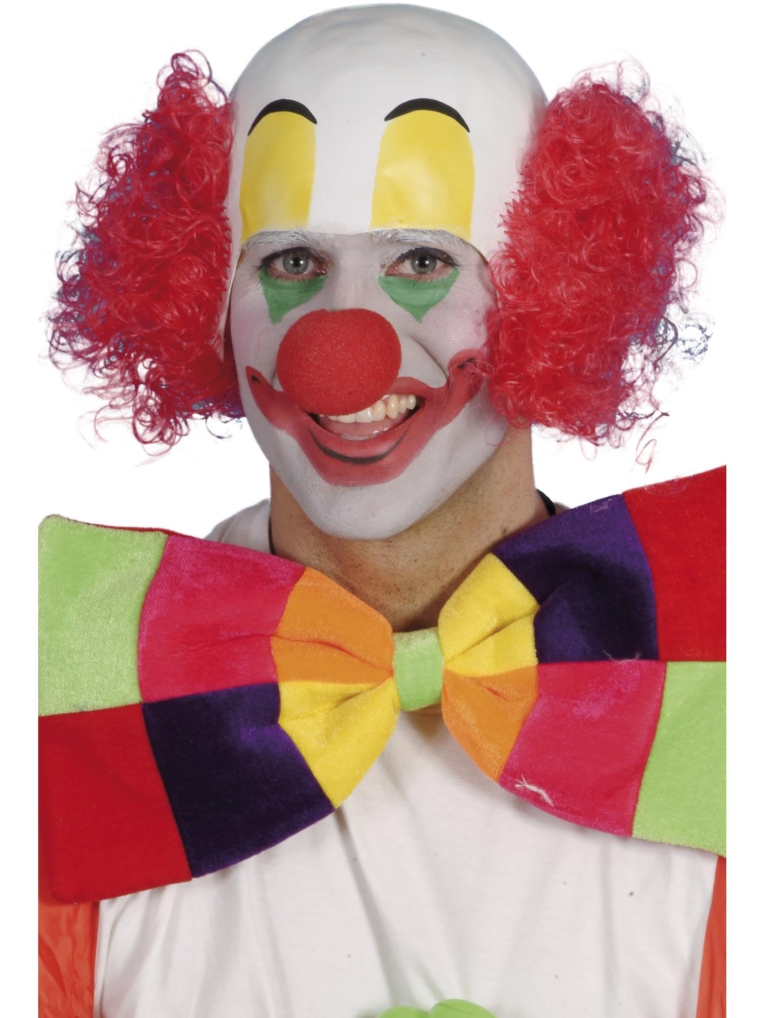 Smiffys Clown Rubber Top Wig, Red With Hair, Latex, Circus Fancy Dress, Clown Dress Up Wigs