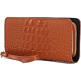 MKF Collection Wristlet Wallet for Women, Leather Crocodile Embossed Wristlet Strap with card slots Purse By Mia K