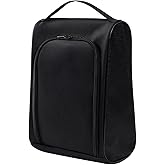 Golf Shoe Bag, Portable Sport Shoe Carrier with Mesh Holes, Shoes Storage Organizer with Zipper Closuren for Outdoor, Sports, Golf, Travel (Black)