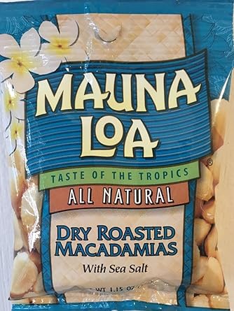 Amazon Com Mauna Loa Dry Roasted Macadamia Nuts With Sea Salt Snack Size 1 15oz Pack Of 18 Grocery Gourmet Food