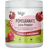 Vegs Pomegranate Juice Powder - Freeze Dried Organic Pomegranate Fruit Juice Concentrated Antioxidants & Electrolytes - Instant Drink Mix Powder for Hydration, Baking, Flavoring, Sugar Free - 11 oz