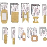 200 Pcs Variety Bandages Pack - Assorted Sizes Fingertip Flexible Breathable Waterproof Bulk for Wound Care Scrapes Blister