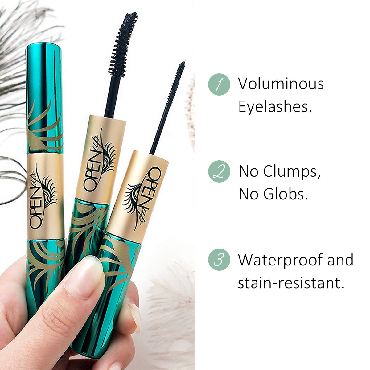 SIAMHOO Double Head 2 in 1 Mascara,4d Silk Fiber Lash Mascara Waterproof,Soft Full Lashes,No Smudging, No Clumping,No Flaking,Thick & Black, (Pack of 2): Beauty
