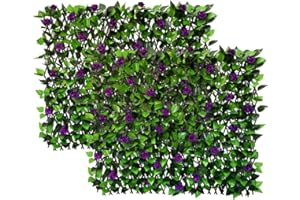 LANDGARDEN Privacy Fence Screen Artificial Leaf Faux Ivy Expandable/Stretchable Fence Cover