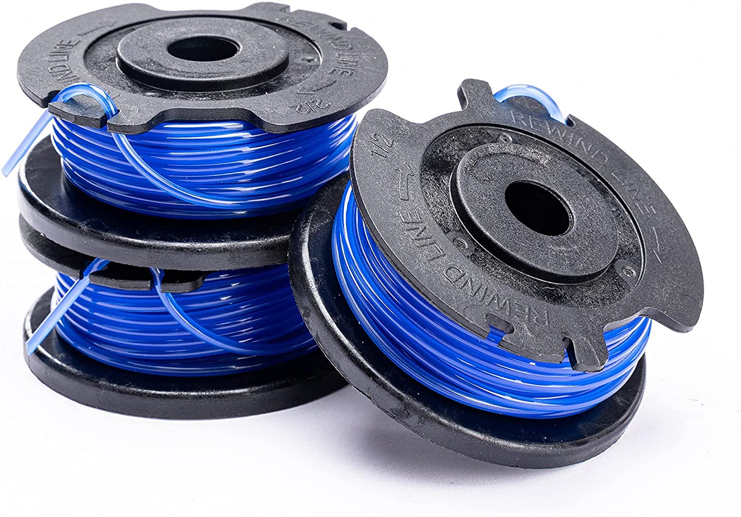 Greenworks Tools Single Cord Spool for Lawn Trimmers (1.65 mm Cord Diameter 4.8 m Cord per Spool Suitable for 24 V Greenworks Series Lawn Trimmers 3 Pieces Included), blue