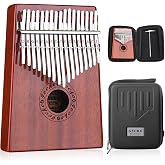 GECKO Kalimba 17 Keys Thumb Piano with Waterproof Protective Box, Tune Hammer and Study Instruction, Portable Mbira Sanza Finger Piano, Meditation Sound, Gift for Beginners and Professional