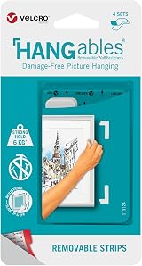 VELCRO Brand HANGables Removable Picture Strips 4 Sets Holds 6kg Damage Free view 1