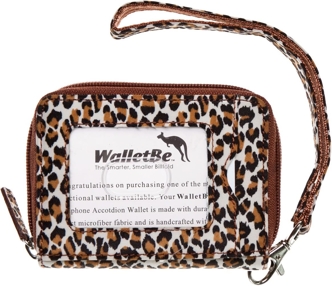 WalletBe Microfiber Accordion Leopard Wallet