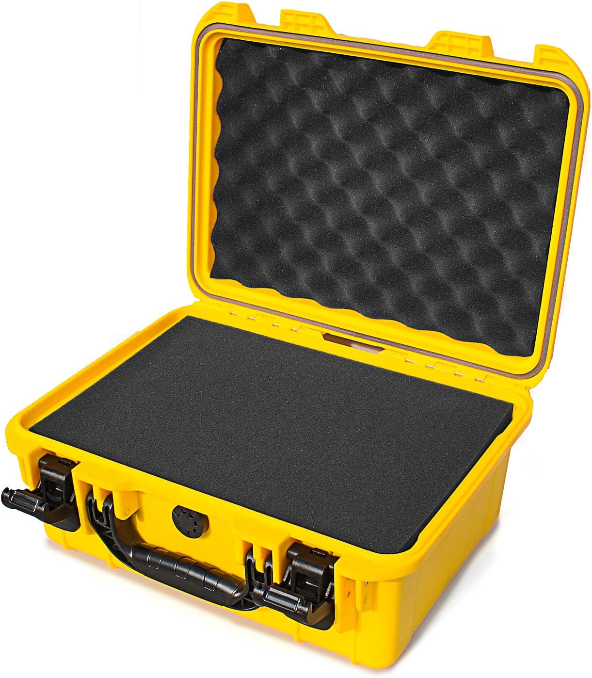 AxiGear Waterproof/Airtight Hard Case with DIY Customizable Foam Insert 17 x 13 x 8in (Yellow)