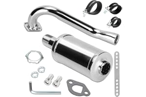 FVRITO 212cc Exhaust Pipe with Muffler for Predator 212 Go Kart 196cc Non Hemi Engine Coleman Powersports KT196 Trailmaster XRX XRS Hammerhead 80T Yerf Dog Manco Tillotson GX200 Performance Parts