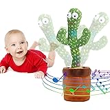 Emoin Tiktok Dancing Cactus Repeat, Talking Dancing Cactus Toy, Repeat+Recording+Dance+Sing, Wriggle Dancing Cactus Repeat Wh