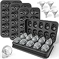 LUSHYUM Skull Ice Cube Mold Tray 3D Skull Mold, 4Pack BPA-Free Skeleton Head Maker Mold, Flexible & Easy Release Skull Molds for Baking Whiskey Cocktail Chocolate Resin, Ideal Gift for Halloween Party