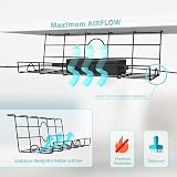 Mutool 2 Pack Under Desk Cable Management Tray 16in Black Holds 5kg Office Home view 3