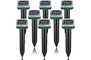 OUTTKITYWI 8 Packs Solar Mole Repellent Sonic Gopher Repellent Vole Chaser Mole Deterrent Sonic Spikes Repellent Ultrasonic Pest Control Outdoor Keep Moles Out of Yard Lawn