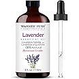 MAJESTIC PURE Lavender Essential Oil with Glass Dropper | 100% Pure and Natural Lavender Oil | Premium Grade Essential Oils f