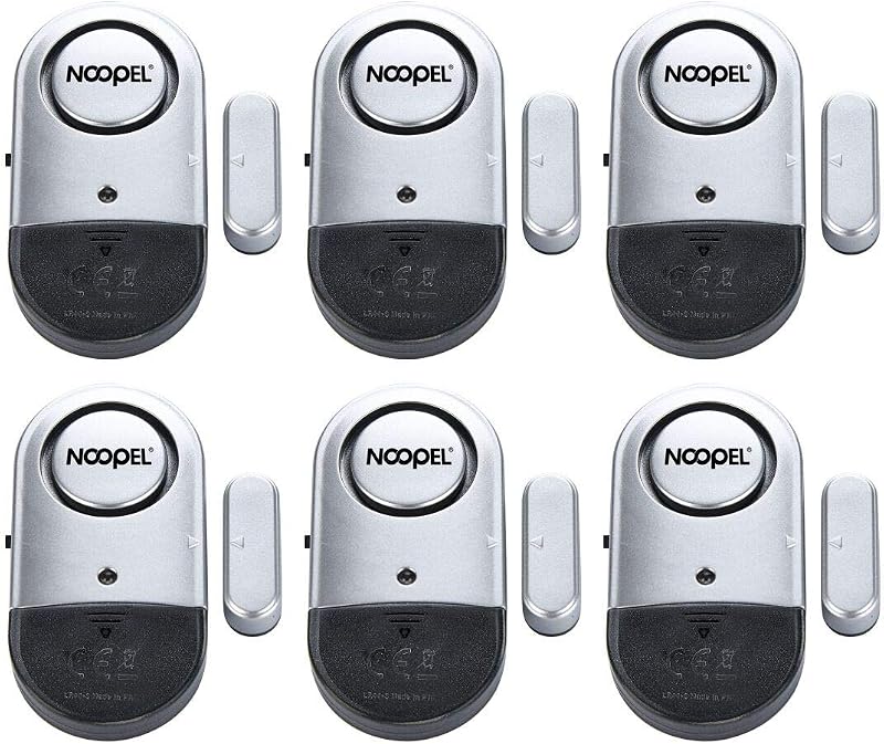Noopel Door Alarm 6 Pack 120dB Window Sensor Burglar Alarm Magnetic