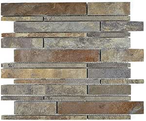 mosaico azulejos Pizarra piedra natural óxido Brick Pizarra