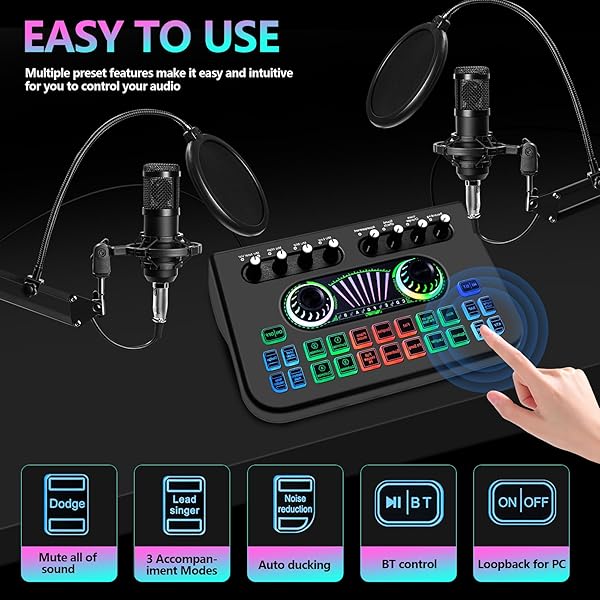 TROKUZEN PODCAST EQUIPMENT BUNDLE FOR 2, VOICE CHANGER WITH PODCAST MICROPHONE BUNDLE – STUDIO CONDENSER MICROPHONE PERFECT FOR PODCASTING, RECORDING, SINGING, STREAMING AND GAMING