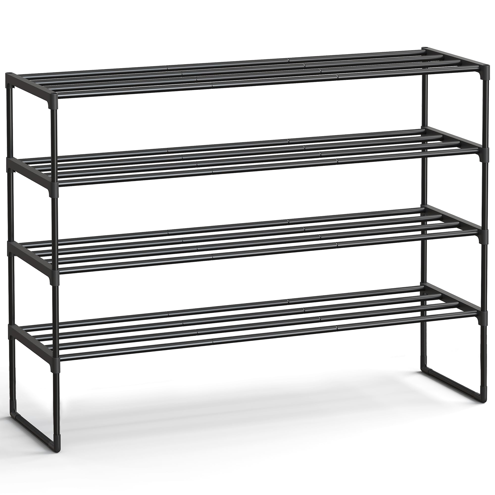 SONGMICS Shoe Rack, 4-Tier Shoe Organizer, Metal Storage Shelf, Upright ...