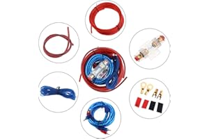ePathChina Amplifier Installation Kit, Car Audio Wire Wiring Amplifier Subwoofer Installation Kit, Speaker Cables Car Power Cord with Fuse Holder