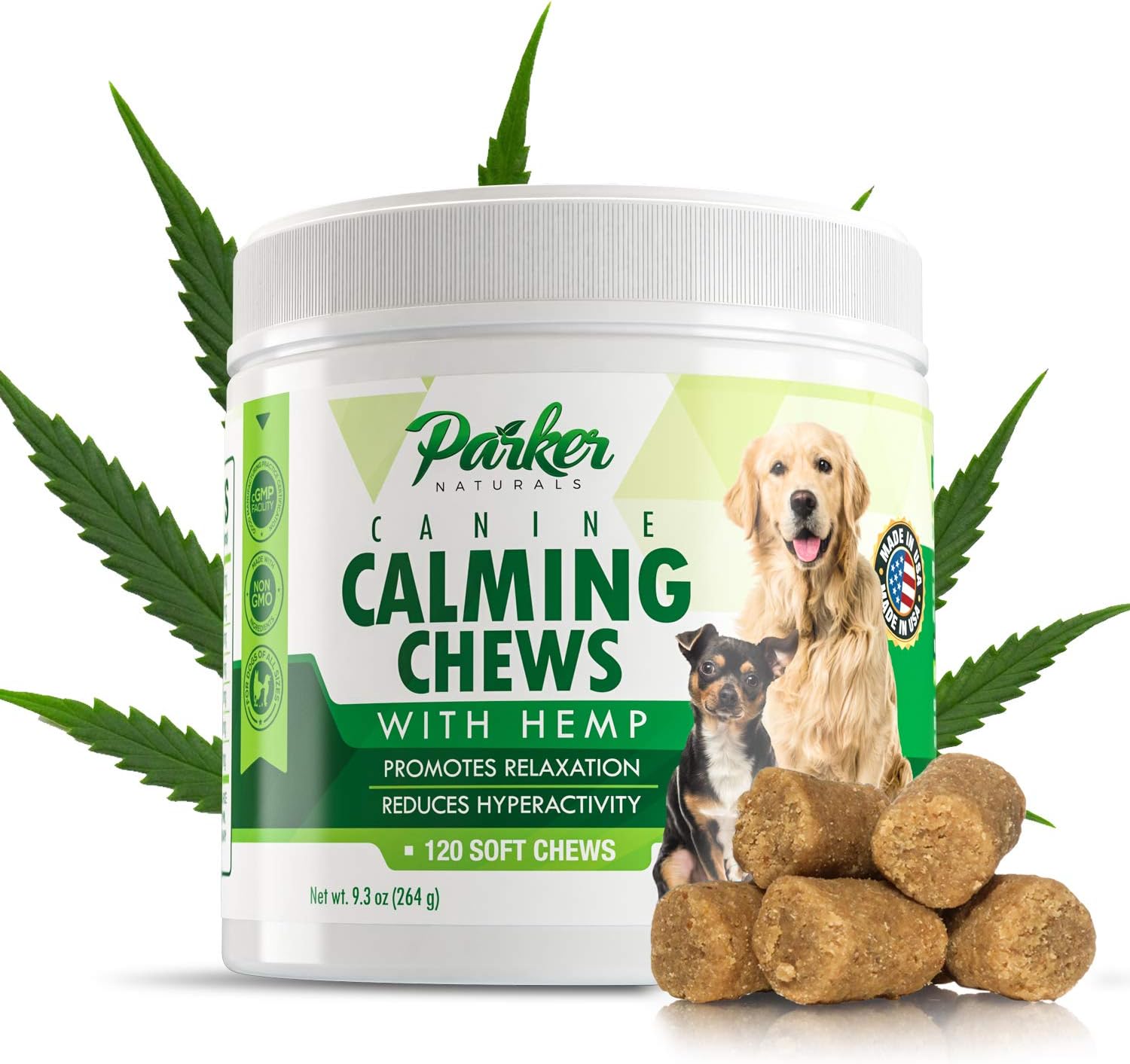 Natural Hemp Dog Calming Formula Supplement Soothes Canine