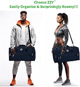 ZYZ ZZY Gym Duffle Bag 40L Duffle with Shoulder Strap Navy Blue view 7