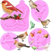 ZiXiang Birds Chocolate Silicone Mold Swallow Sparrow Fondant Mold Set Of 4 | Bird Tree Branch Candy Molds Wedding Birthday Party Cake Decorating Cupcake Topper Polymer Clay Resin Gum Paste