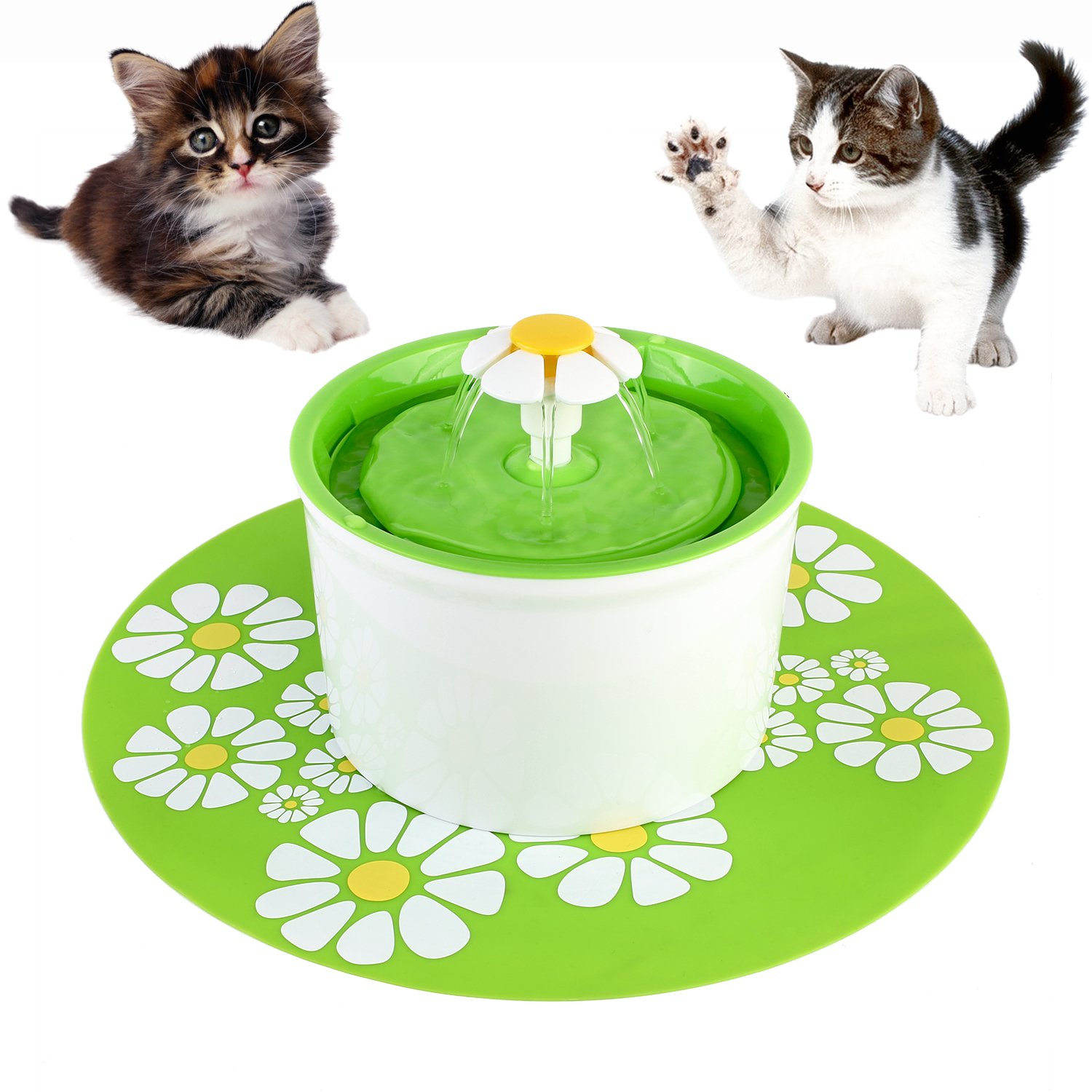 PEDY Cat Water Fountain Flower Fountain, Automatic Pet Water Dispenser
