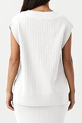 Saodimallsu Womens V Neck Sweater Vest Oversized