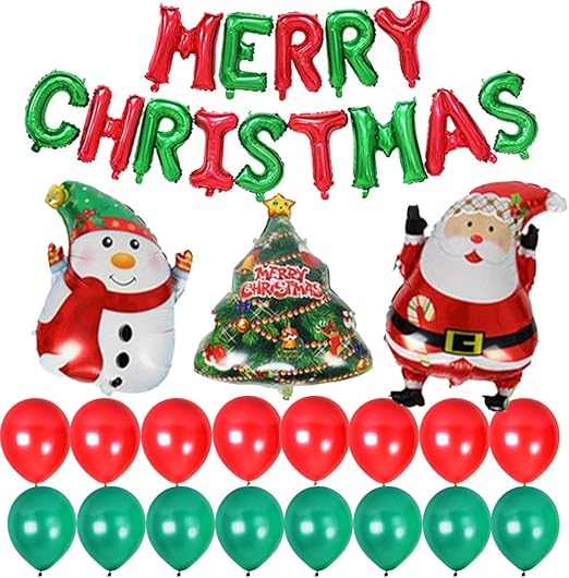 Amazon Com Merry Christmas Decorations Balloons Kit Merry