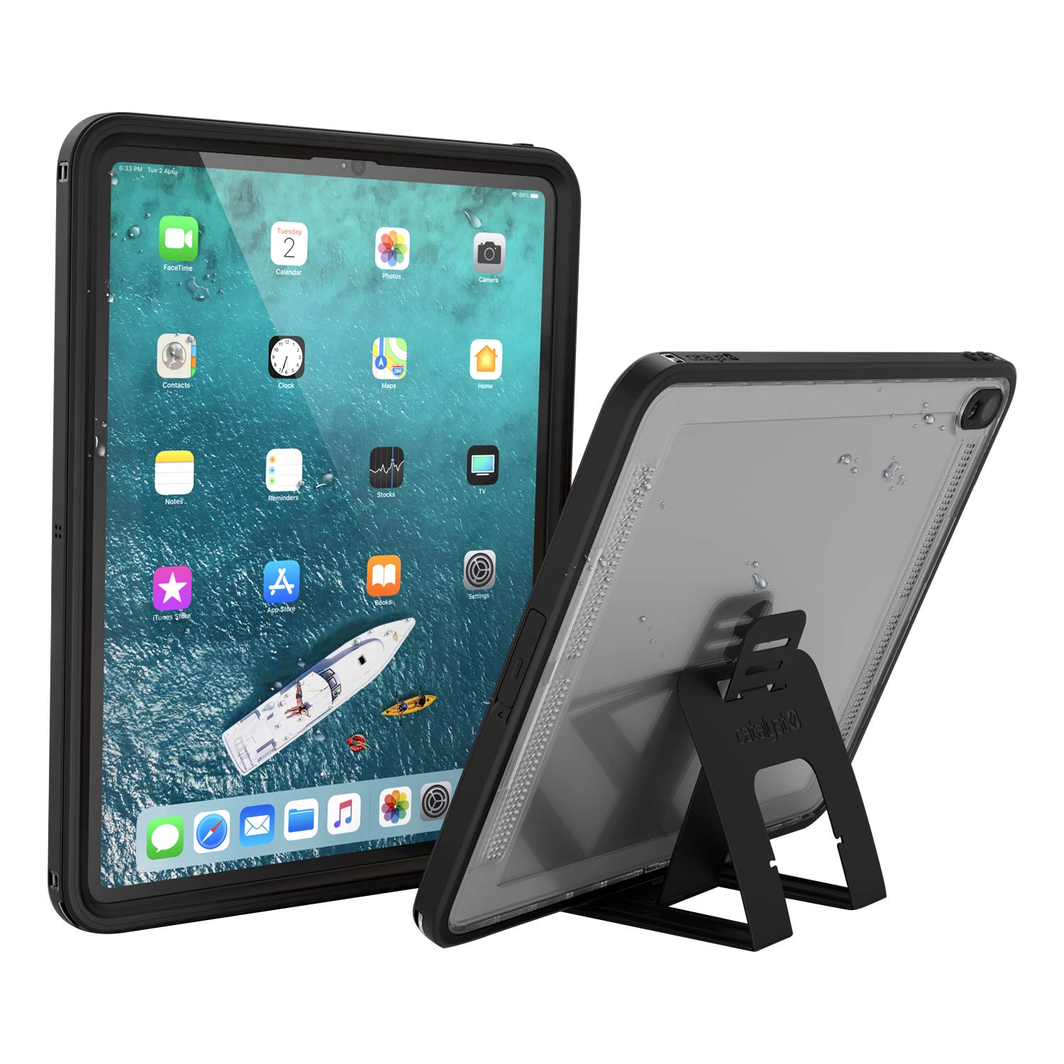 Waterproof iPad Case for iPad Pro 12.9" 2018 by Catalyst - Waterproof 6.6 ft - Full Body Protection, Heavy Duty Drop proof 4ft, Kickstand, True Acoustic Sound Technology, Built-in screen protector