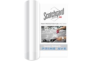 Prime Ave 3M Clear Paint Protection Film, 8 mil PPF Vinyl Wrap with Self-Healing Technology, UV Protection, Non-Yellowing, Scratch Resistant, Glossy Finish (6 x 12in)
