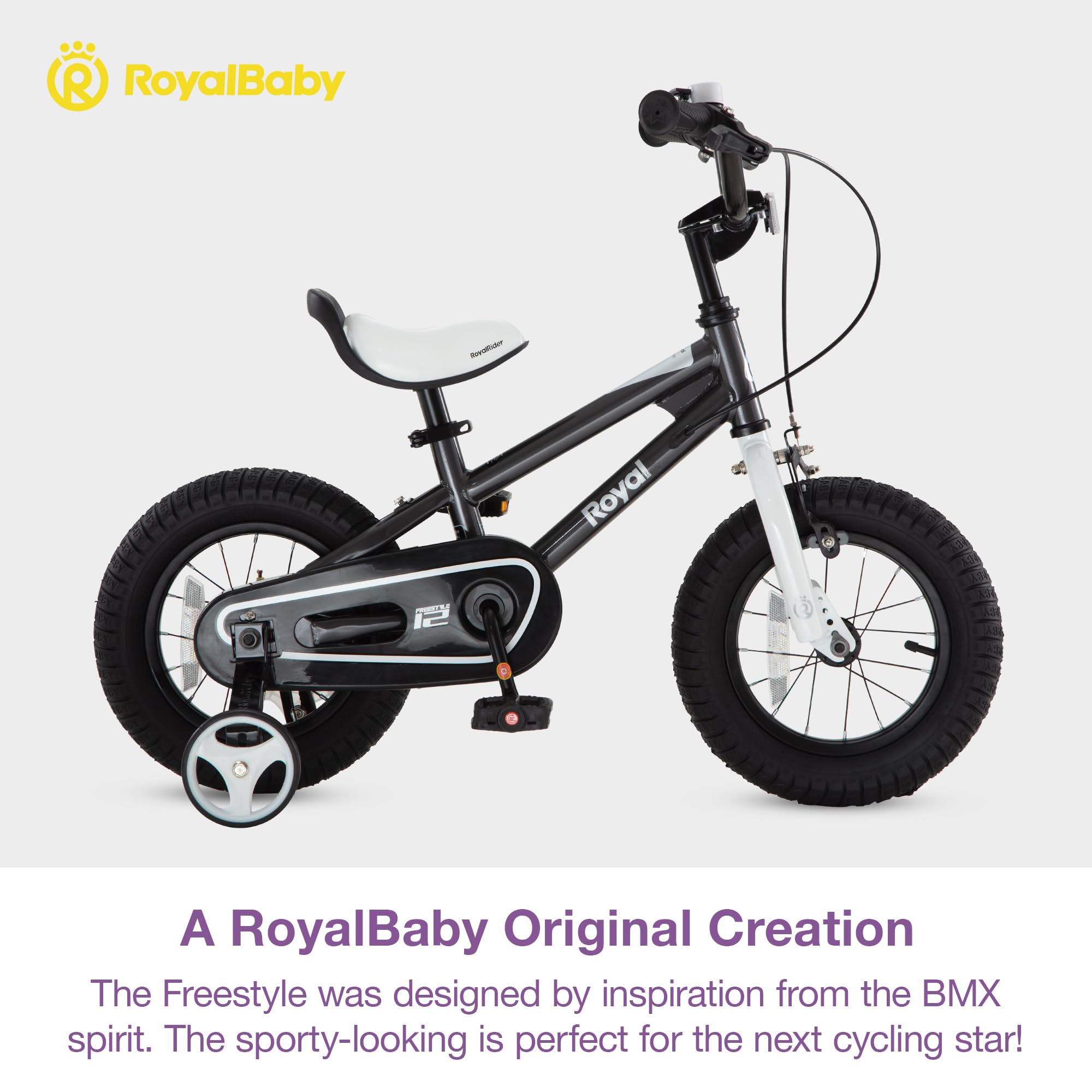 RoyalBaby Kids Bike EZ Balance to Pedal Dual Handbrake Toddlers Boys Girls Bicycle 12-20 Inch for Age 3-10 Years