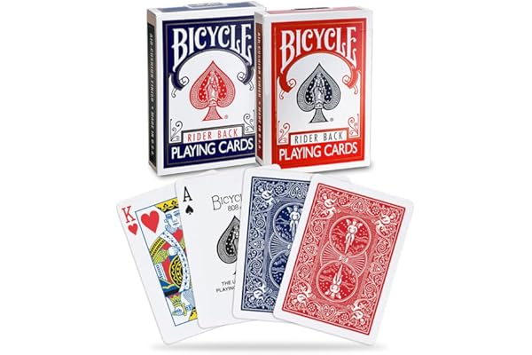 Bicycle Rider Back Playing Cards, Standard Index, Poker Cards, Premium Playing Cards, Red & Blue, 2 Count (Pack of 1)